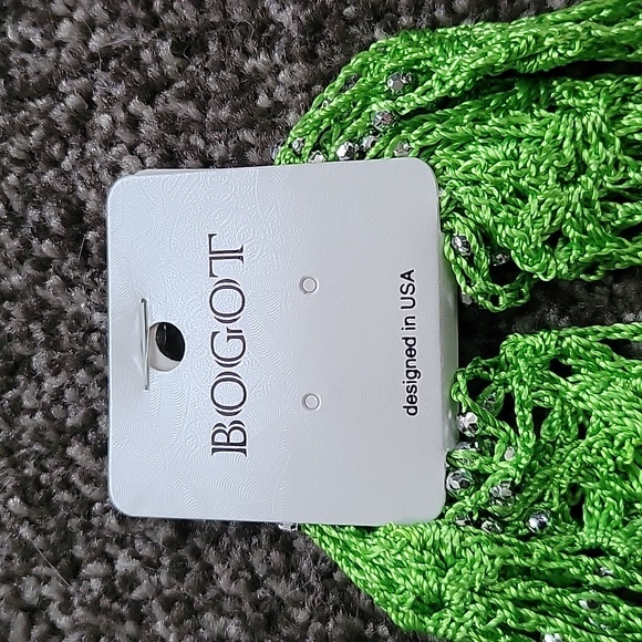 NEW Netted Bling Fashion Scarf - Lime - Picture 4 of 7